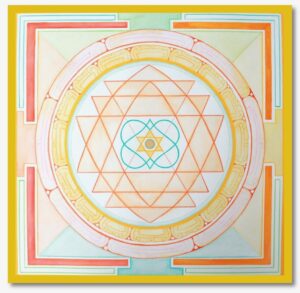 sacred geometri mandala hellige diagrammer sri yantra akvarel soulbook